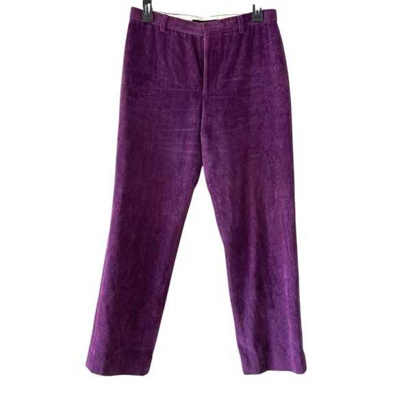 Ralph Lauren Black Label Purple Cotton Velvet Pants Size 4 - Picture 1 of 10
